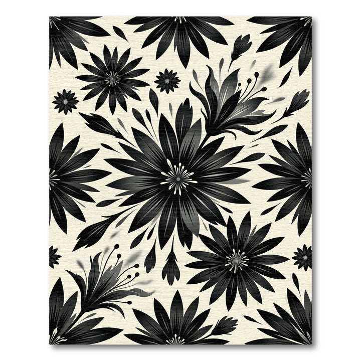 Dark Floral Graphic Graphic Rug