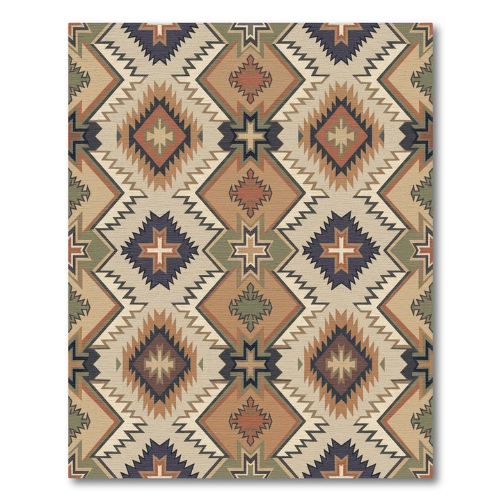 Earthy Diamond Star Geometric Rug