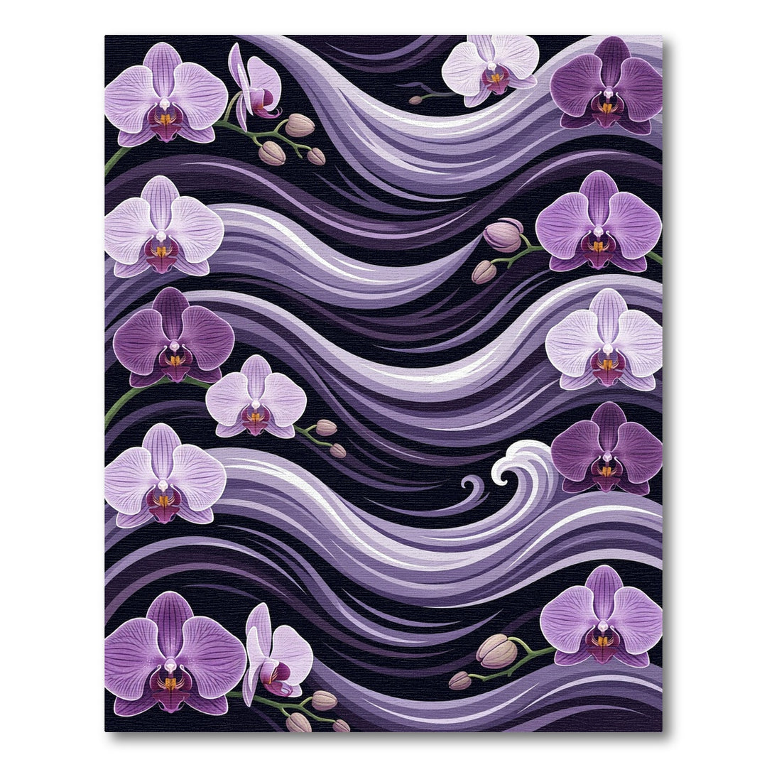 Purple Orchid Wavy Abstract Rug