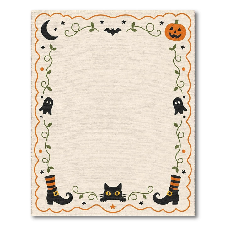 Halloween Black Cat Pumpkin Kids Rug