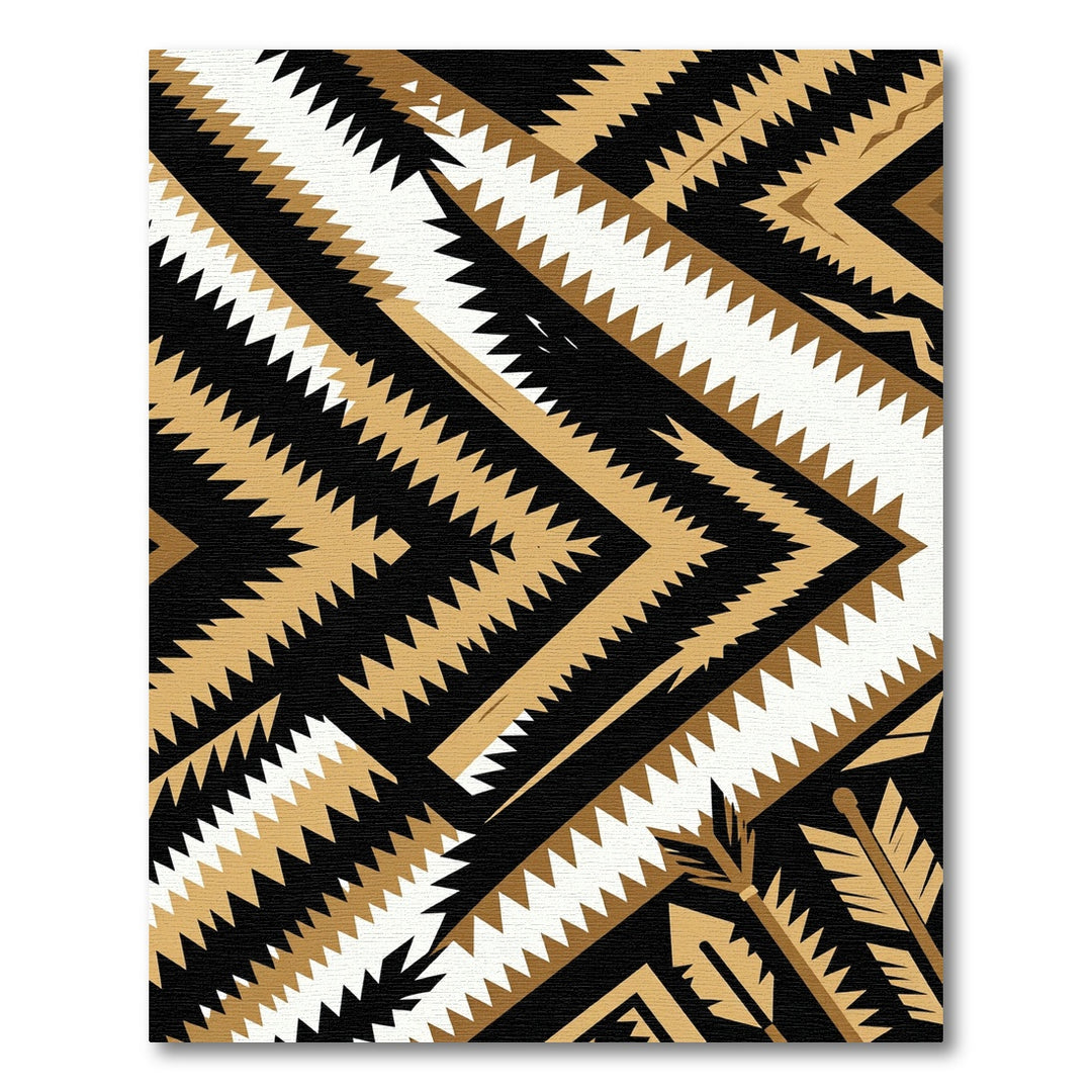 Bold Gold Navajo Arrow Zigzag Rug