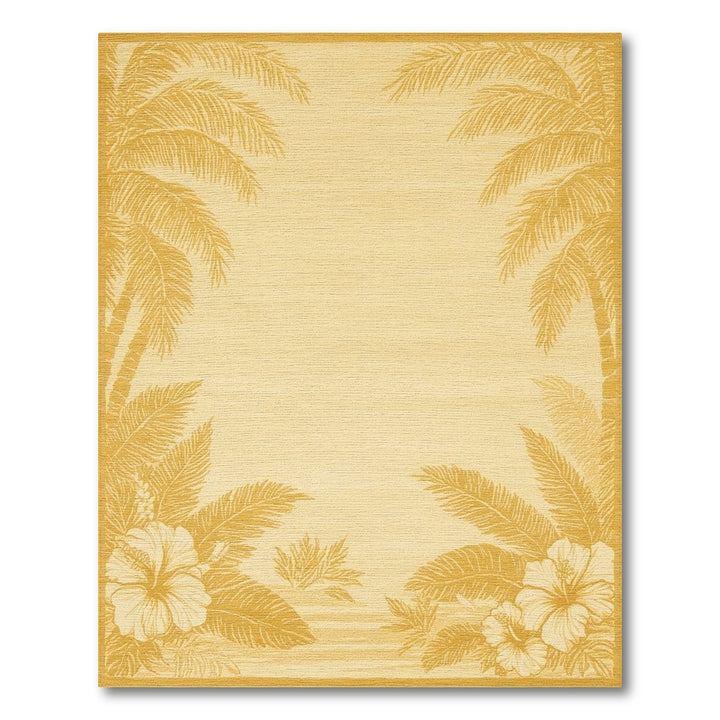 Yellow Palm Tree Hibiscus Area Rug
