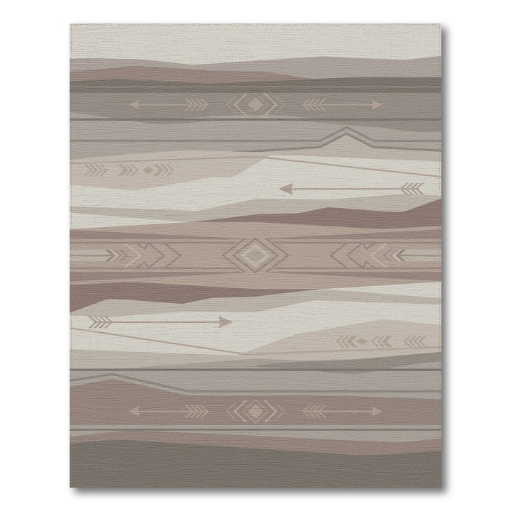 Neutral Earthy Geometric Arrow Rug