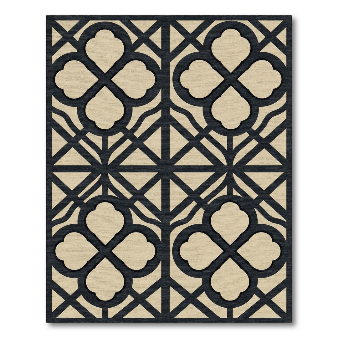 Dark Blue Quatrefoil Lattice Rug