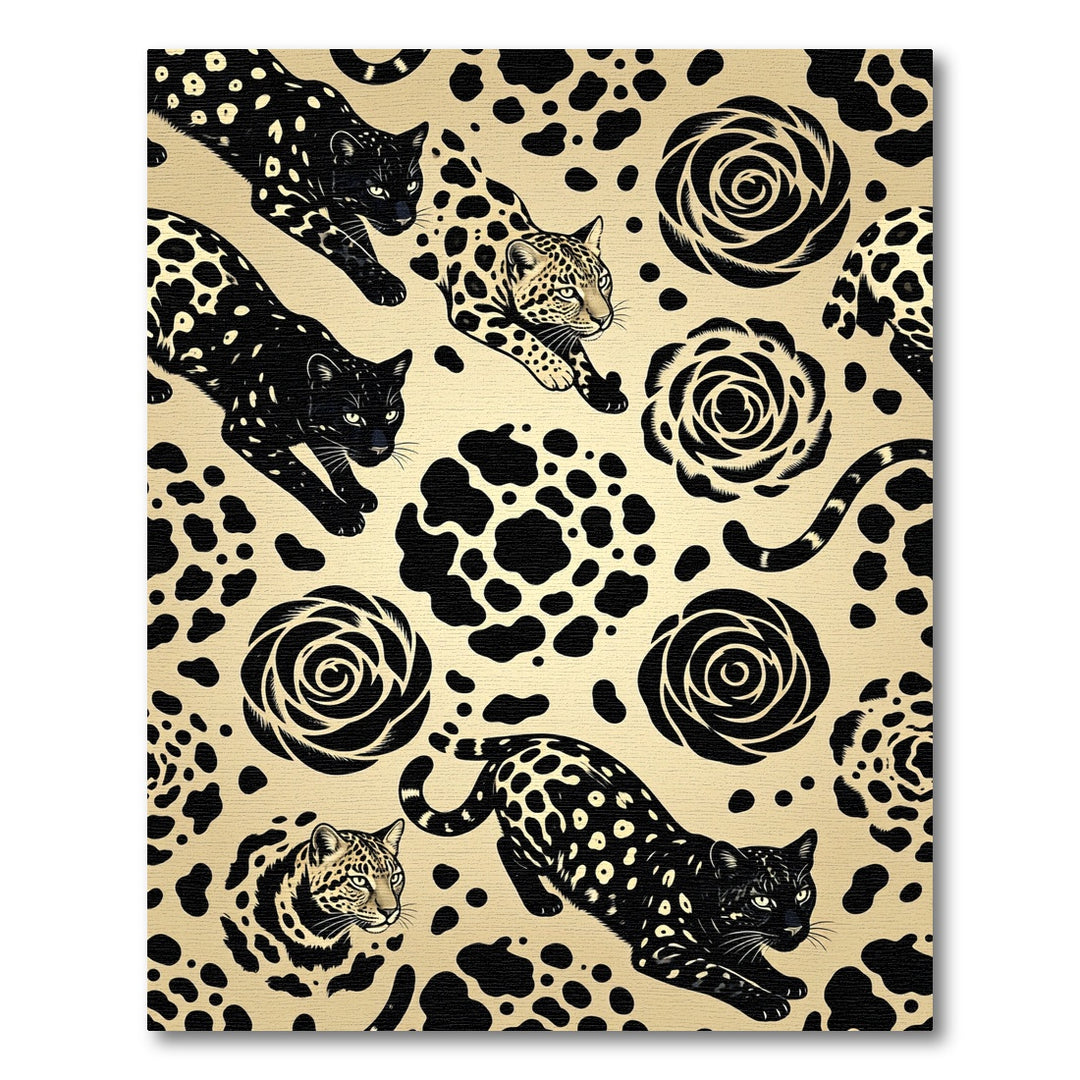 Black Panther Rose Spots Rug