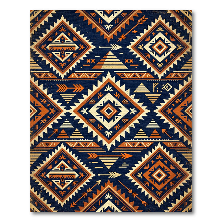 Tribal Orange Diamond Navajo Inspired Rug