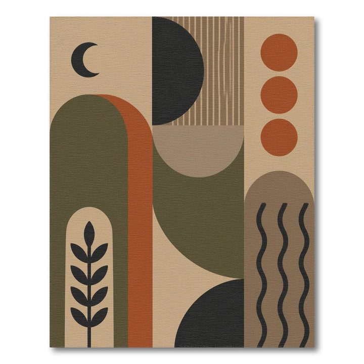 Beige Geometric Modern Area Rug