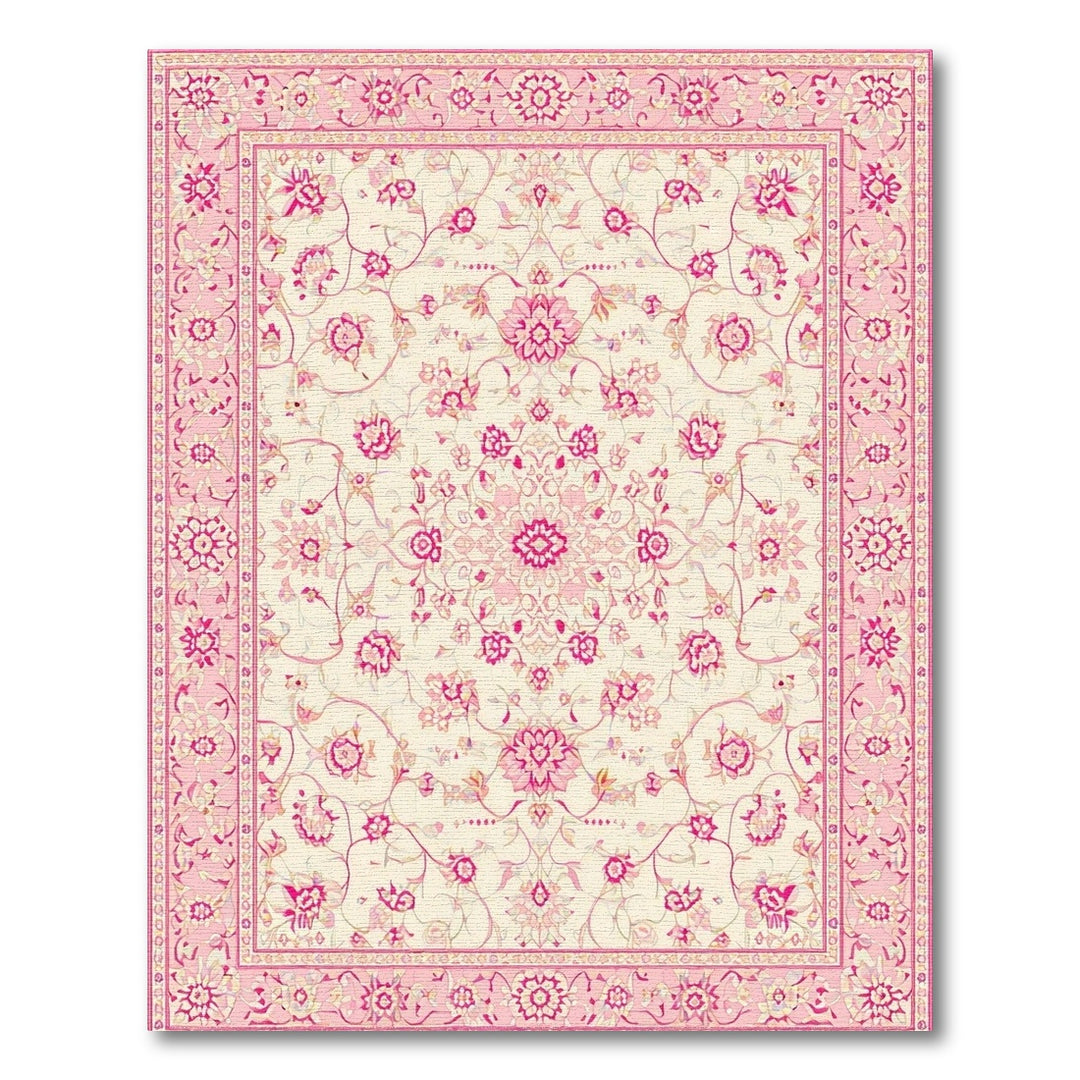 Pink Floral Vintage Area Rug