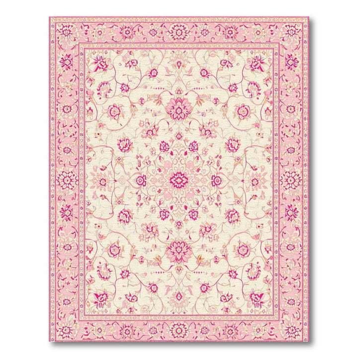 Pink Floral Vintage Area Rug