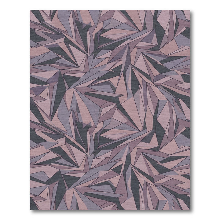 Mauve Crystal Facet Abstract Art Rug
