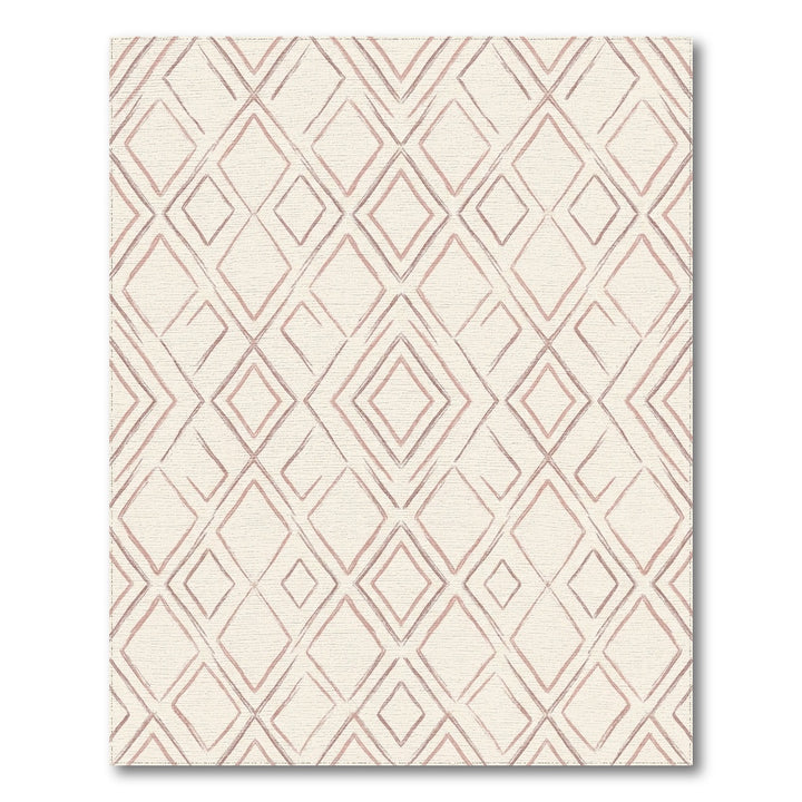 Muted Rose Diamond Geometric Harmony Rug