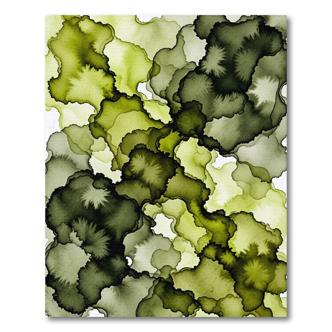 Abstract Green Ink Cloud Rug