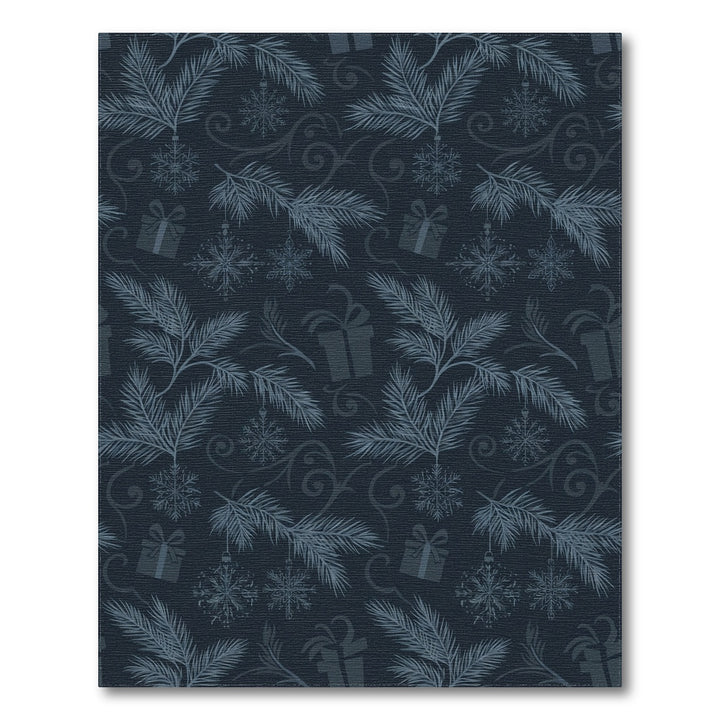 Midnight Blue Festive Pinecone Snowflakes Rug