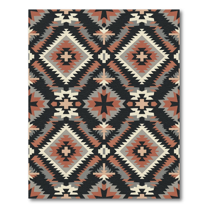 Geometric Southwest Earth Tone Diamond Rug