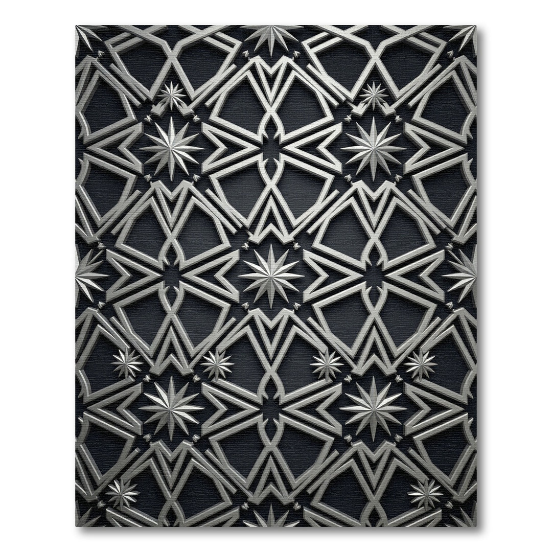 Silver Geo Starburst Rug
