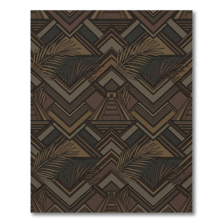 Earthy Geometric Tropical Pyramid Rug