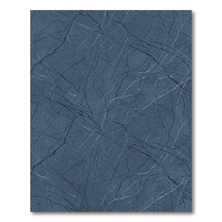 Deep Blue Marble Veined Texture Rug