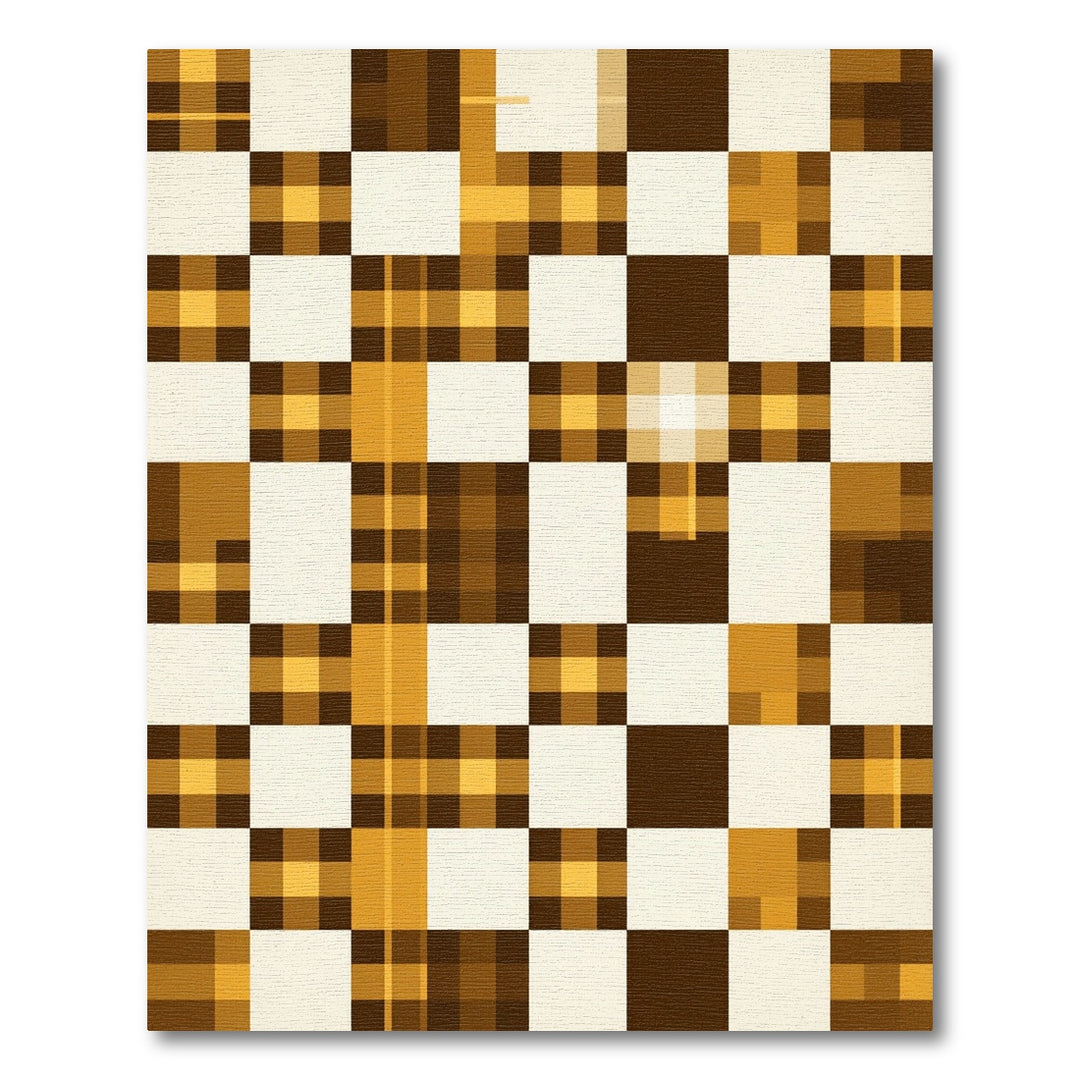 Warm Plaid Checkered Geometric Rug