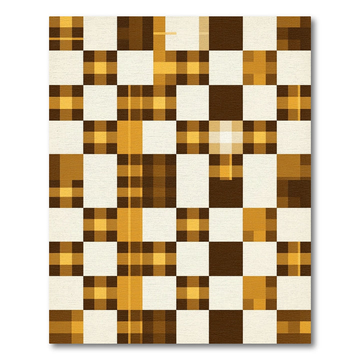 Warm Plaid Checkered Geometric Rug