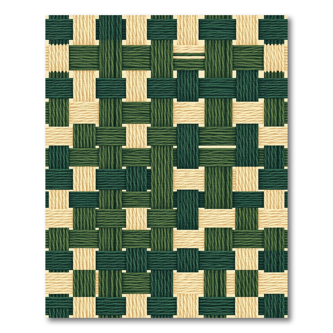 Green And Beige Woven Texture Rug