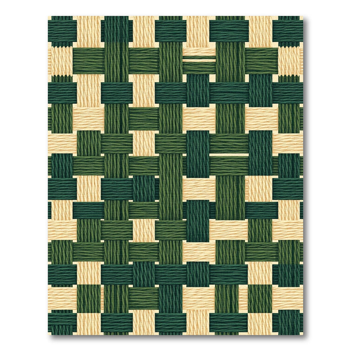Green And Beige Woven Texture Rug