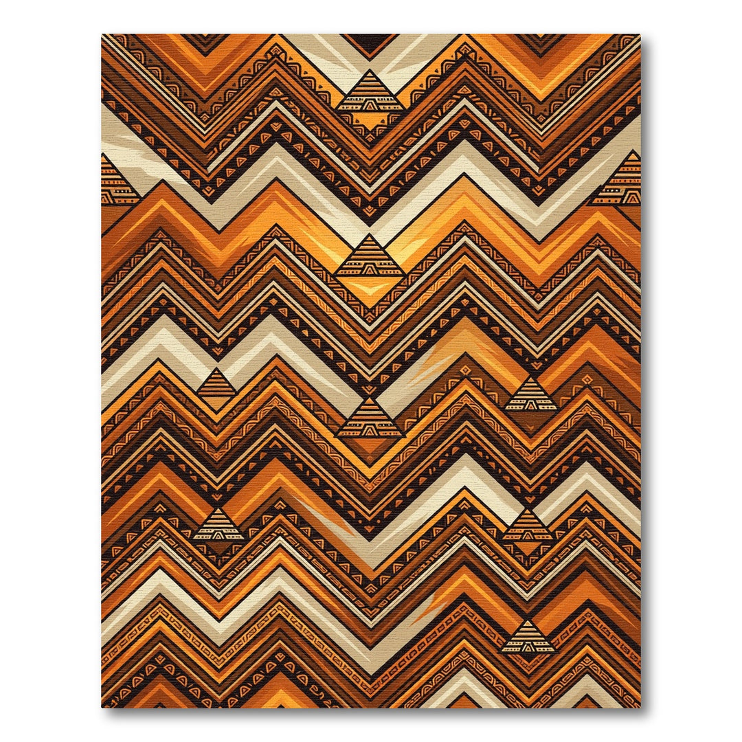Amber Zigzag Tribal Pyramid Rug