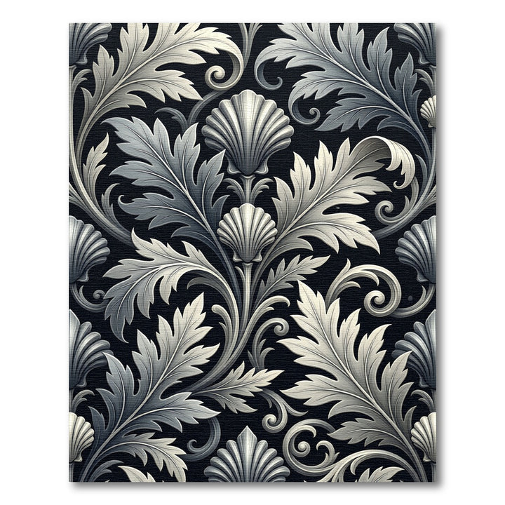 Monochromatic Acanthus Leaf Scroll Rug