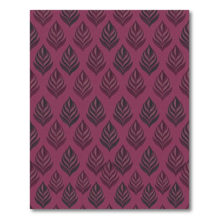 Deep Plum Leafy Vertical Repeat Rug