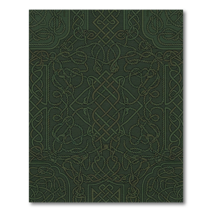 Deep Green Nautical Knot Weave Rug