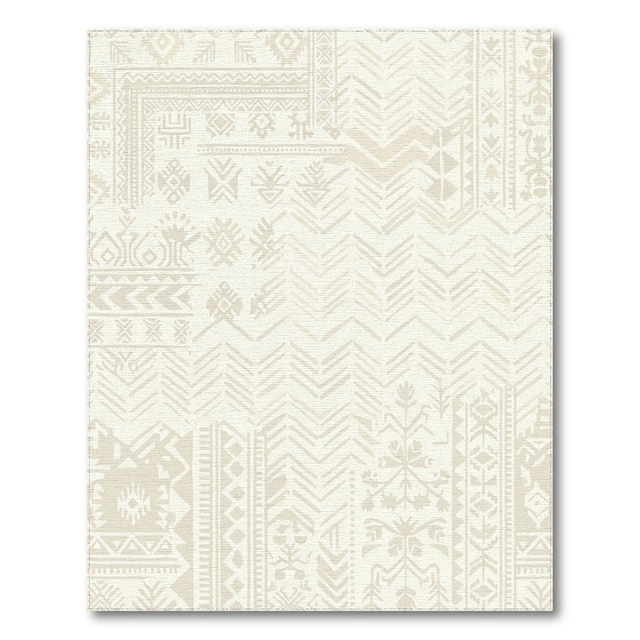 Cream Boho Patchwork Geometric Rug