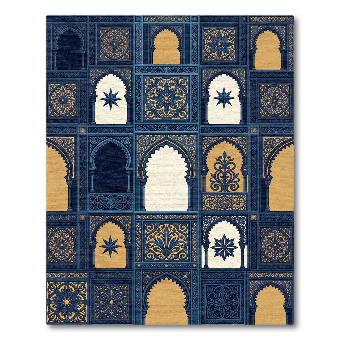 Cobalt Golden Arch Medallion Rug