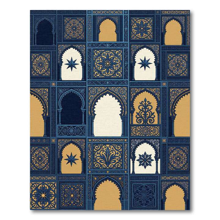Cobalt Golden Arch Medallion Rug