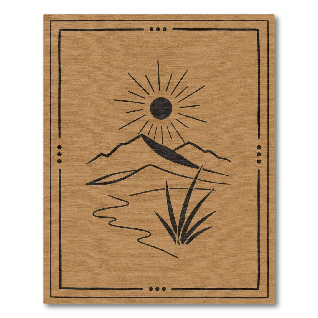 Southwestern Mountain Sun Area Rug