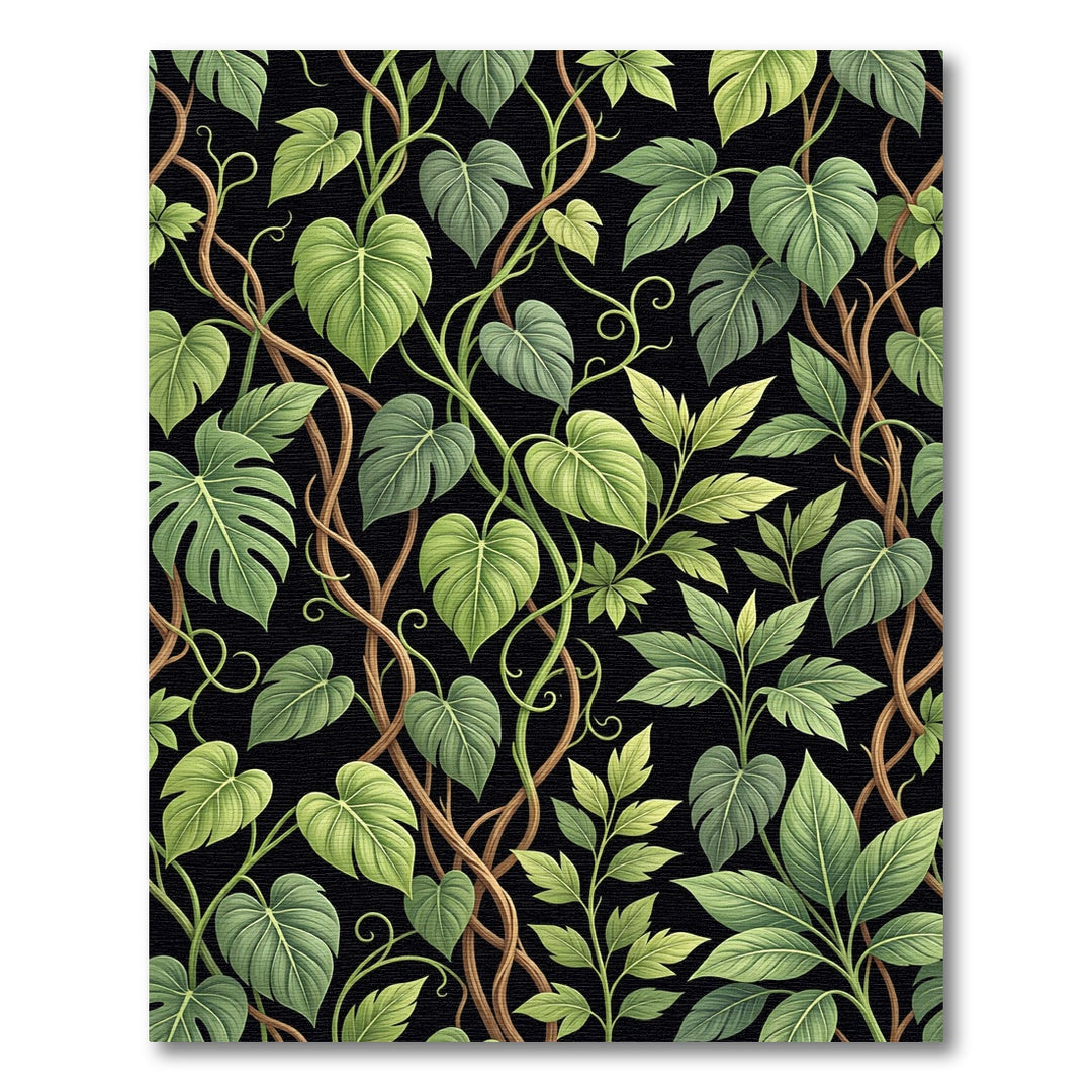 Vibrant Verdant Botanical Vines Rug
