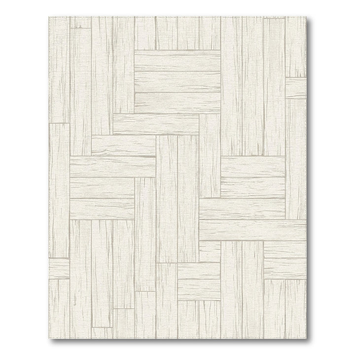 Pale Wood Plank Parquet Rug
