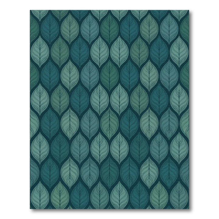 Deep Teal Leafy Gradient Repeat Rug