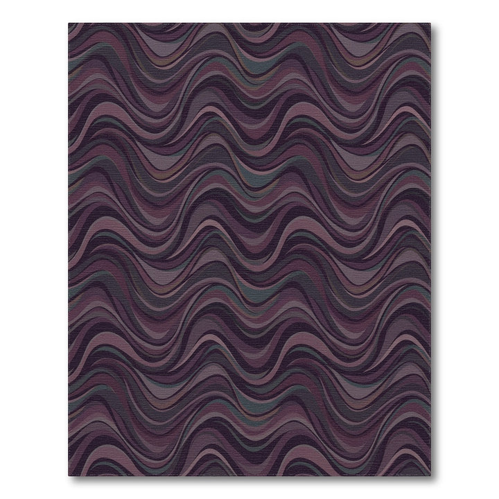 Deep Plum Wavy Lines Rug