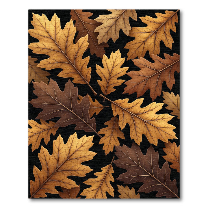 Autumn Oak Leaves Brown and Gold Rug
