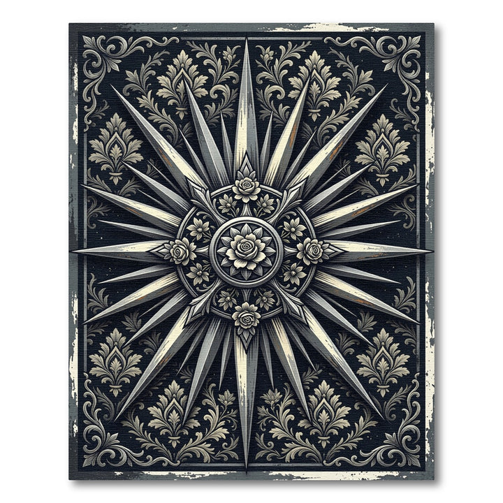 Ornate Sunburst Floral Medallion Rug