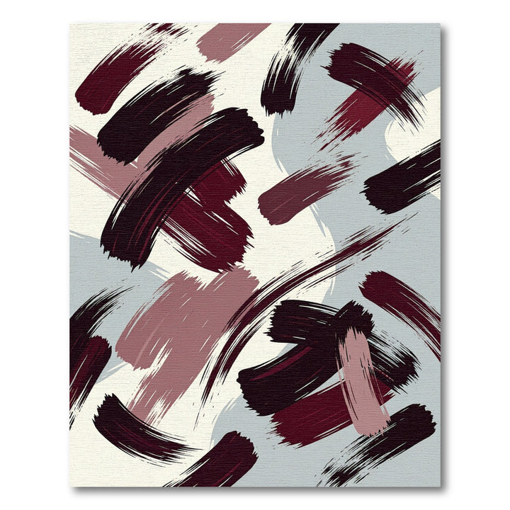 Bold Brushstroke Abstract Maroon Rug