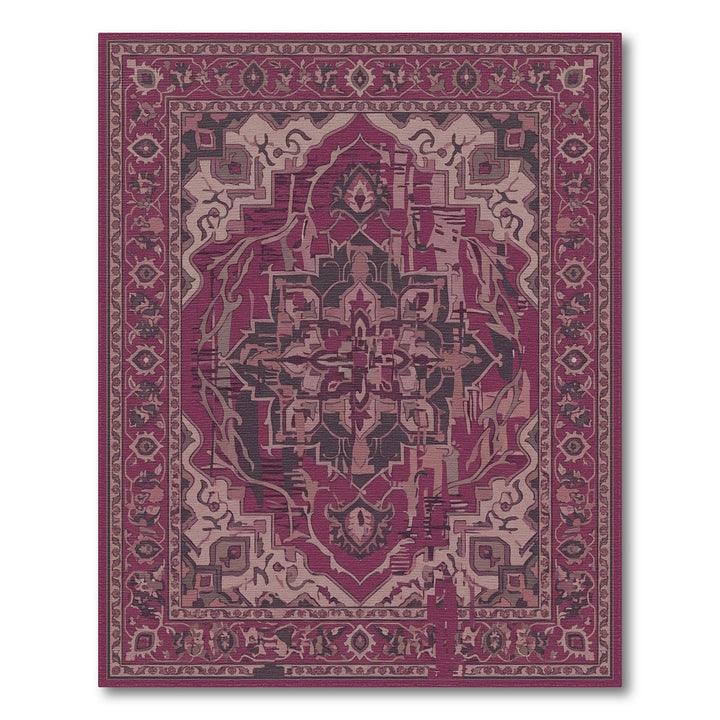 Aubergine Abstract Vintage Medallion Rug