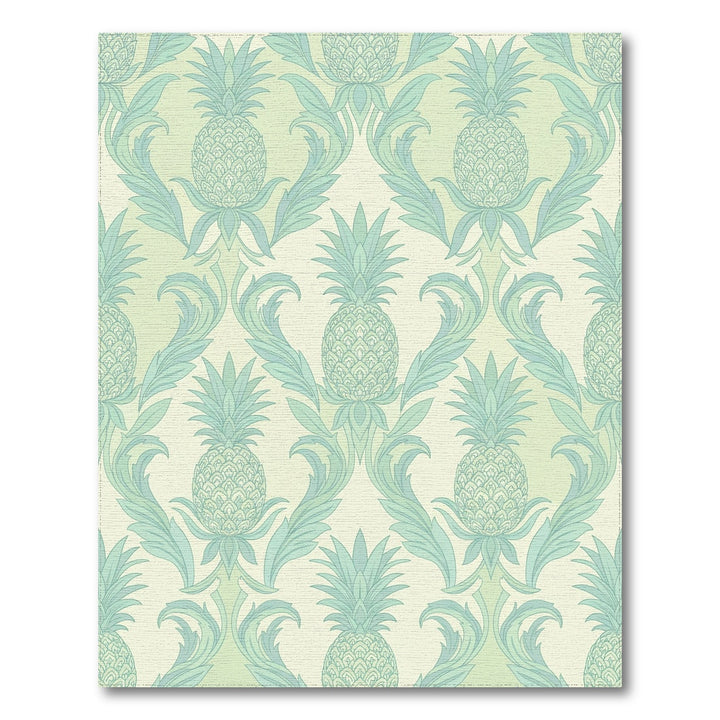 Pastel Teal Pineapple Damask Rug