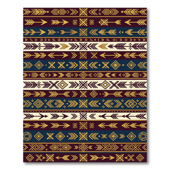 Tribal Arrow Motif Golden Rug