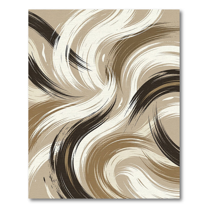Earthy Abstract Swirl Brushstroke Rug