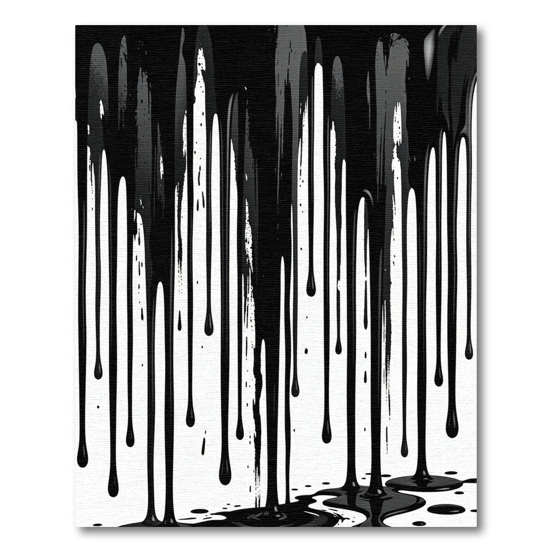 Bold Black Drip Abstract Texture Rug