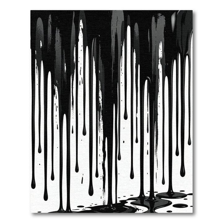 Bold Black Drip Abstract Texture Rug