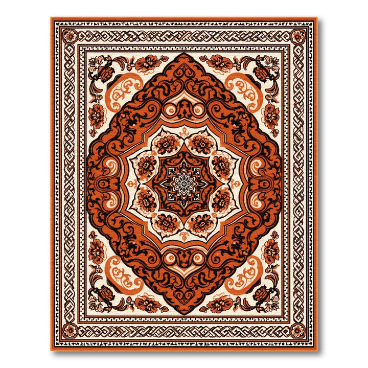 Medallion Orange Persian Floral Medallion Area Rug