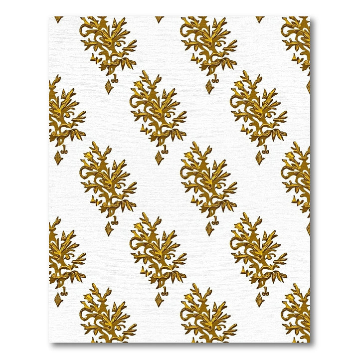 Ornate Gold Floral Diamond Arrangement Rug