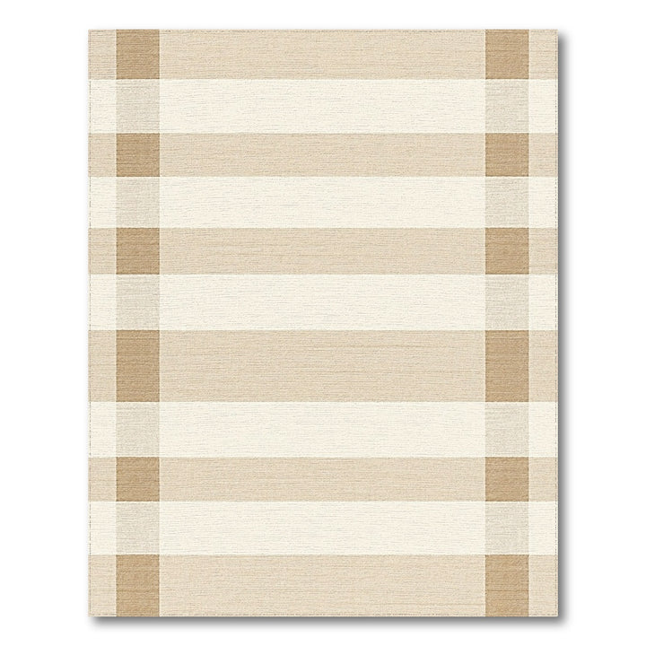 Beige and Neutral Beige Checkered Washable Area Rug