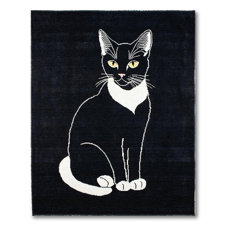 Black and White Cat Area Rug